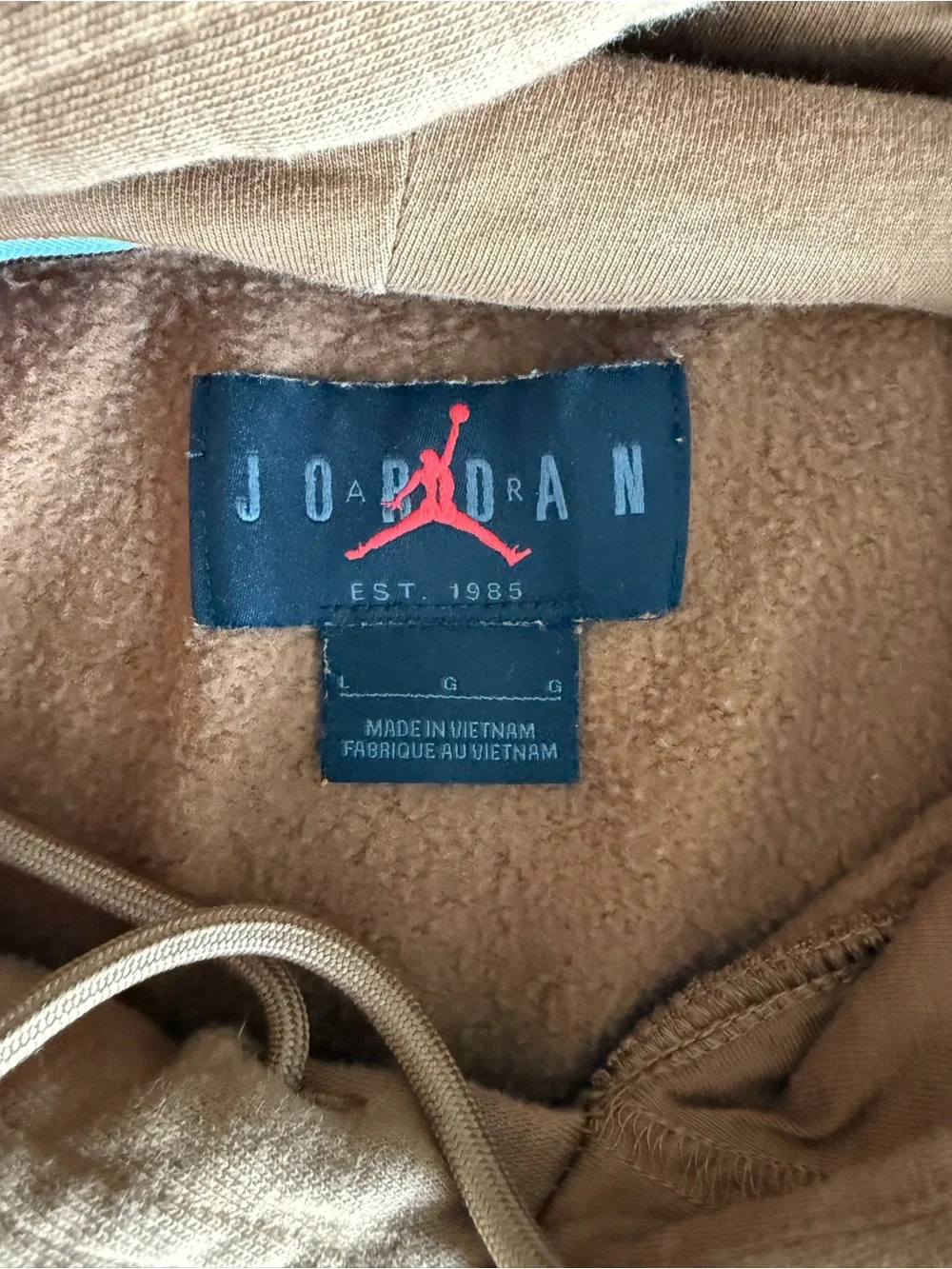 Jordan Essentials Holiday Fleece Hoodie Brown Men's L FD7465-281 Jumpman